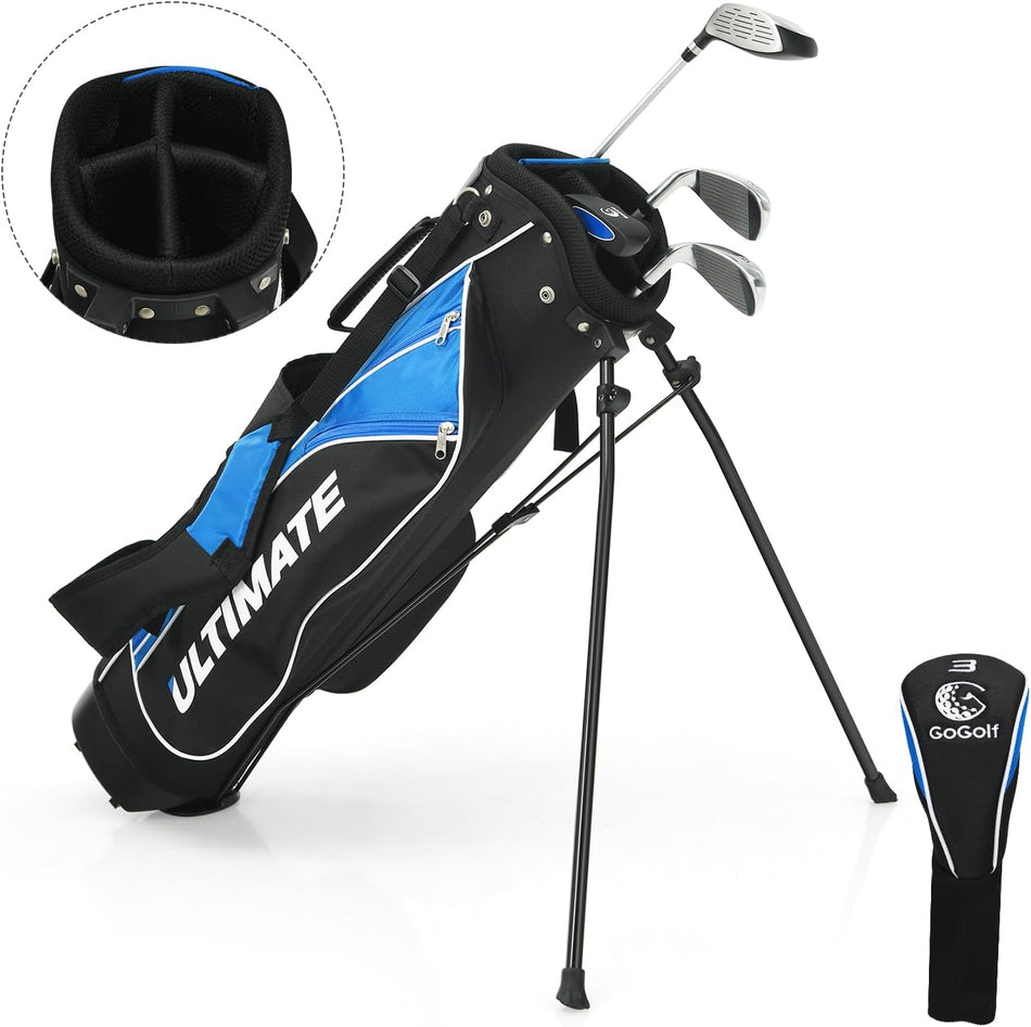 ULTIMATE Kids Golf Clubs Set with Stand Bag, Junior Complete Golf Club Set Right Hand, for Ages 11-13