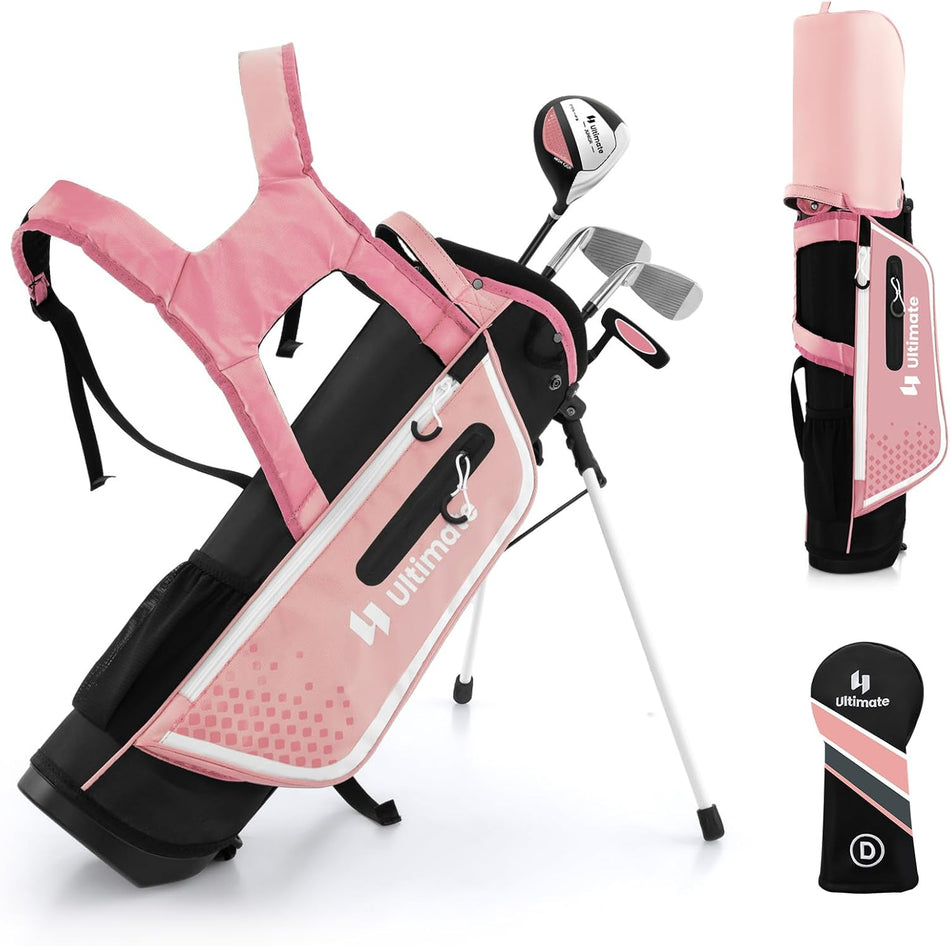 ULTIMATE Junior Complete Golf Club Set, Right Handed Kids Complete Golf Set for Ages 8-10 Boys Girls