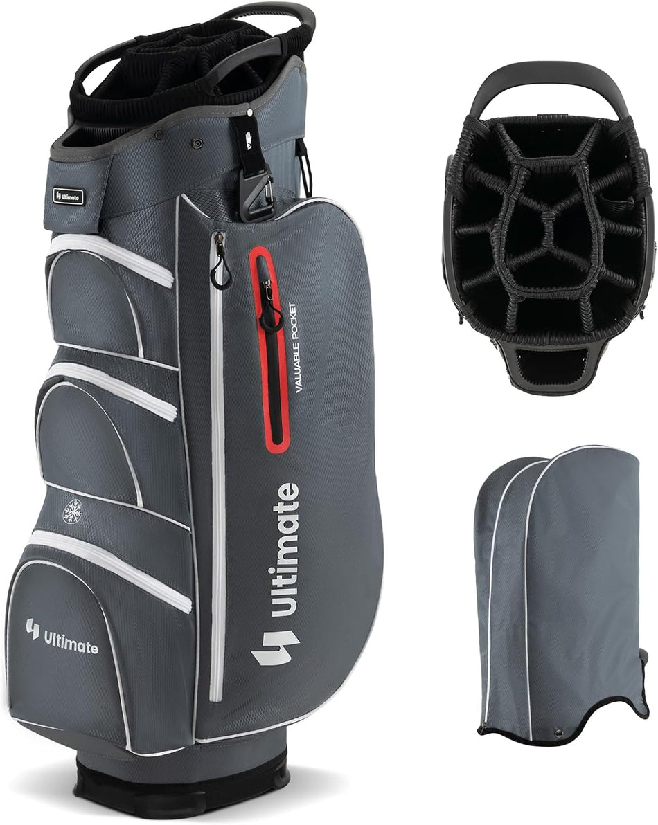 ULTIMATE Golf Cart Bag w/ 15-Way Top Dividers, Lightweight Portable Golf Club Bag
