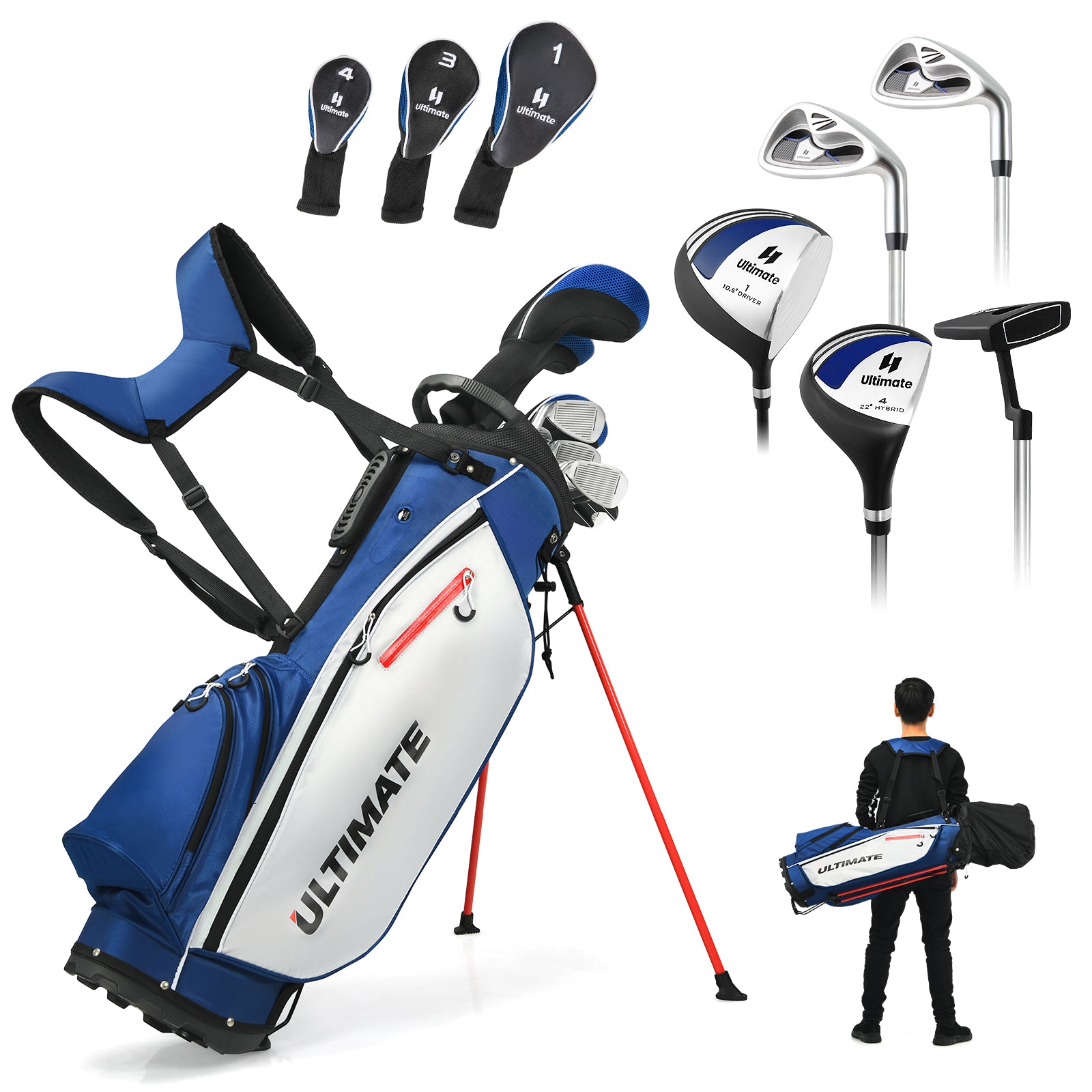 cheap golf gear ULTIMATE Men's Golf Club Set, Complete Golf Club Package Set with Bag – Ultimate