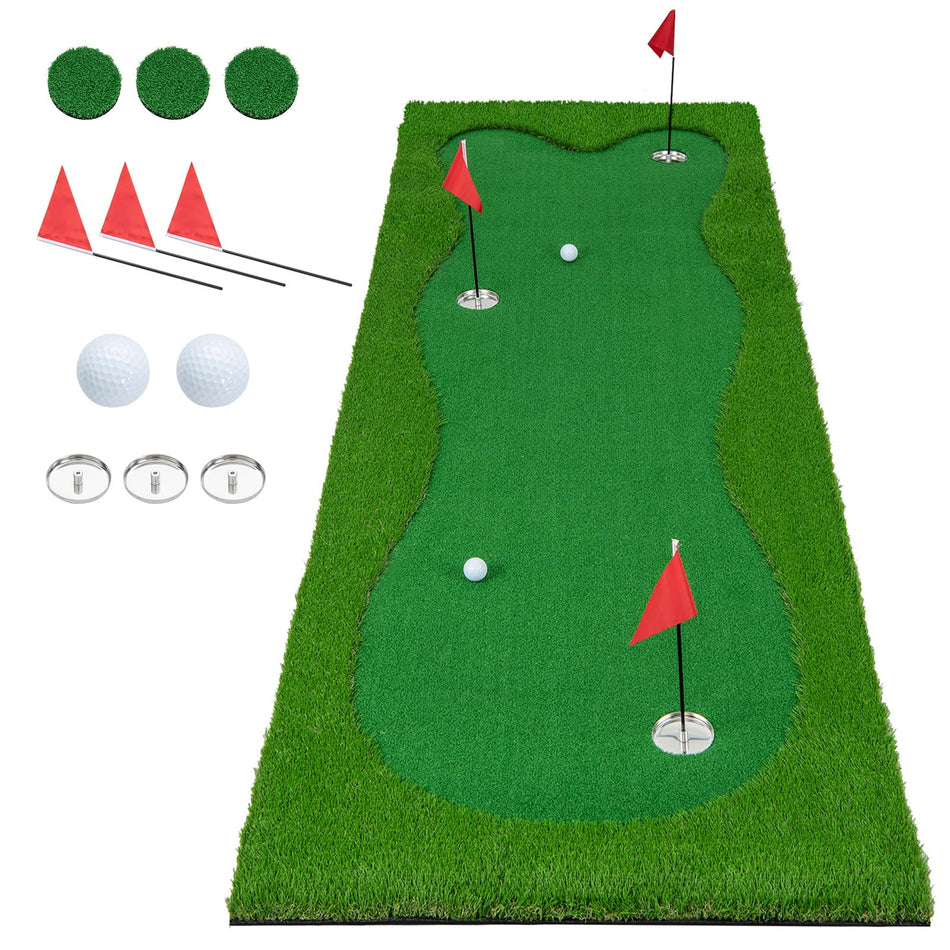 ULTIMATE 10x3.3 FT Stimulate Golf Putting Green, Professional Golf Training Mat w/Anti-skidding Rubber Base