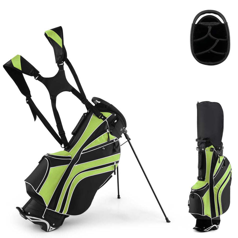 ULTIMATE Golf Stand Bag, 6 Way Top Dividers Golf Bag w/Pockets & Cooler Bag