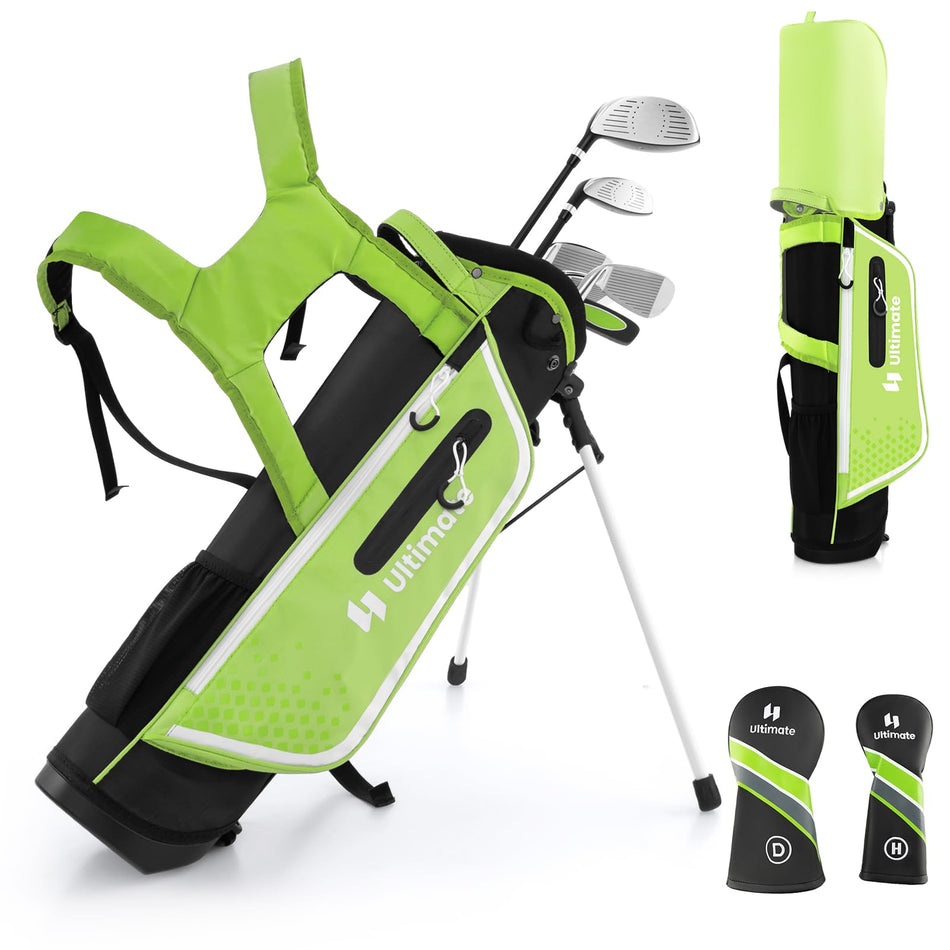 ULTIMATE Junior Complete Golf Club Set, Right Handed Kids Golf Stand Bag Set for Ages 11-13 Boys Girls