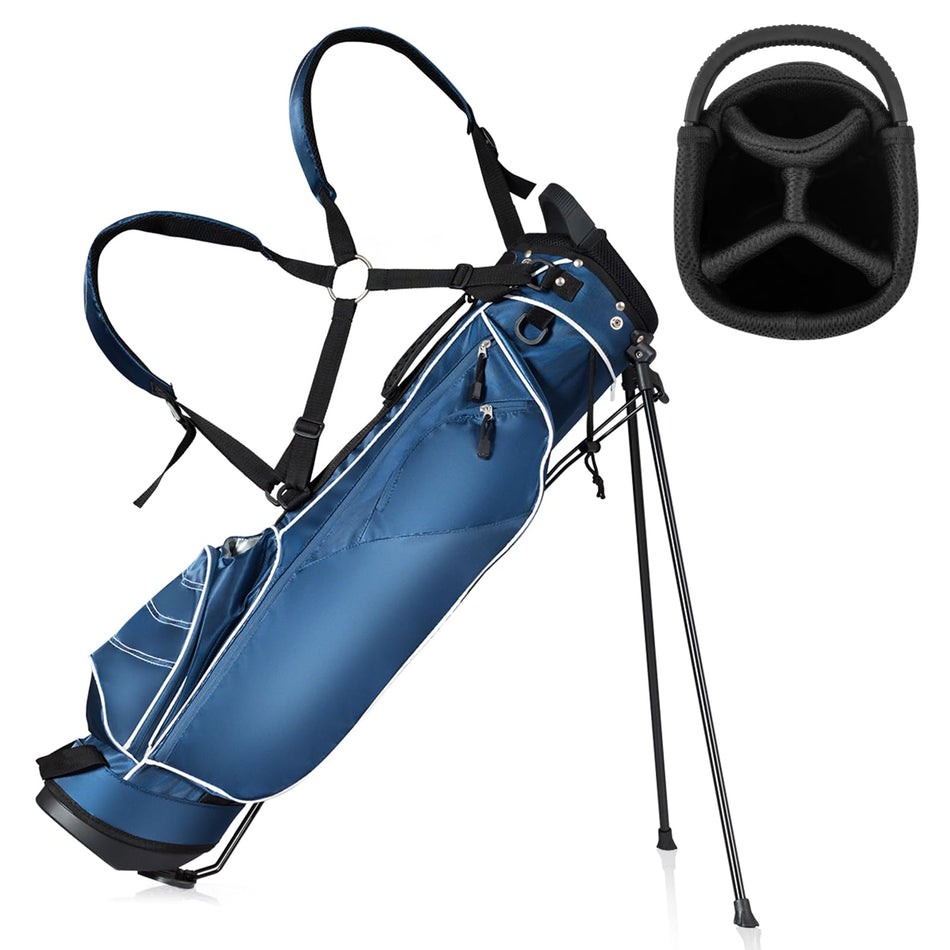 ULTIMATE Golf Stand Bag with 4-Way Top Dividers, 4 Zippered Pockets, Cooler Bag, Rain Hood and Dual Strap System