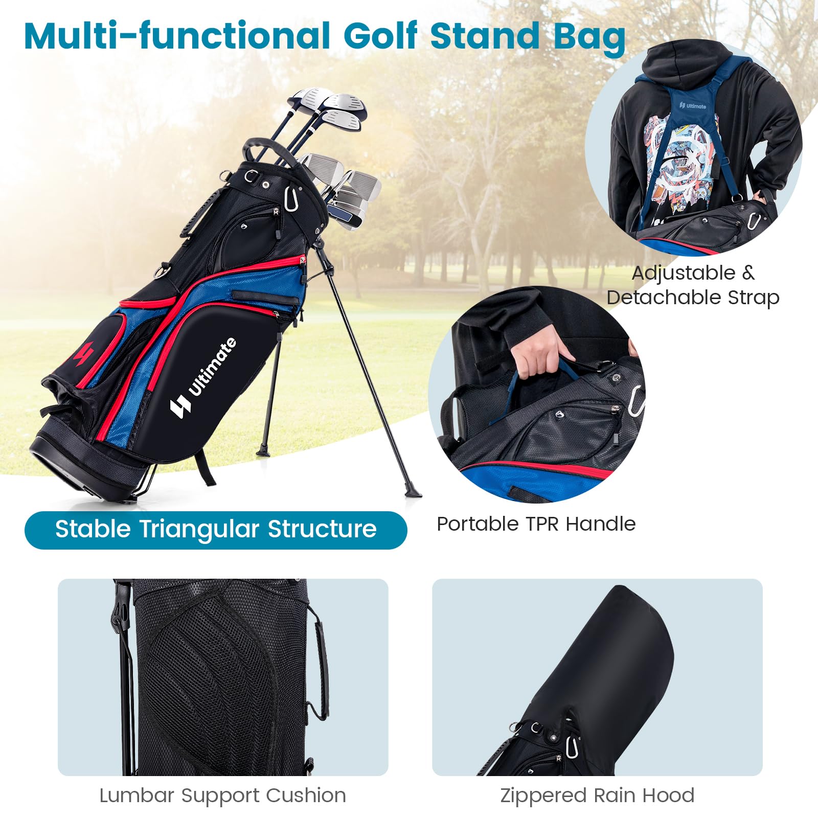 新作‼:Ultimate Golf Kit Red, White & Blue ULTIMATE Men's Complete Golf Club Set, 11-Piece Golf Club